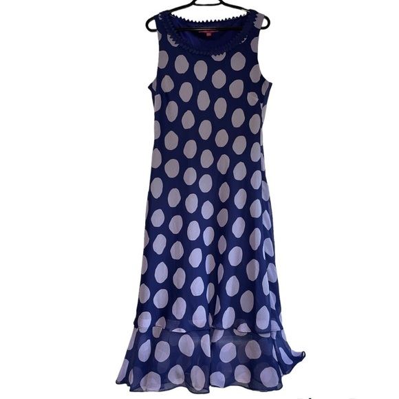 JACQUES Vert Sleeveless Polka Dot Dress size 14 - Picture 2 of 6